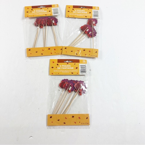 Honeycomb Turkey Picks Fall Thanksgiving Decor New 3 Packs Party Table - Picture 4 of 5